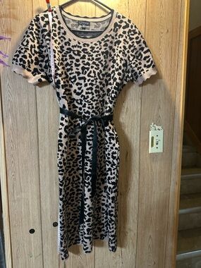 Leopard Print Knit Top in Blush and Black